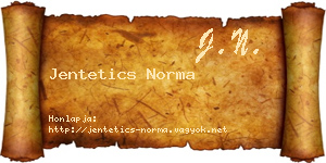 Jentetics Norma névjegykártya